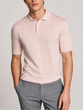 New! Jack Victor Light Pink Cotton Silk Tupper Knit Polo Size XL 38734